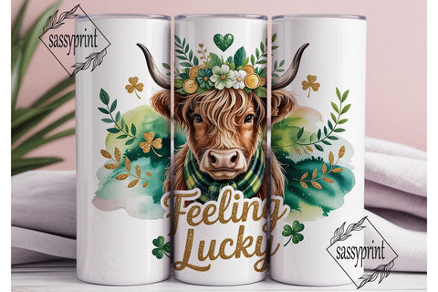 St. Patrick's Cow Tumbler Wrap Sublimation sassyprint 