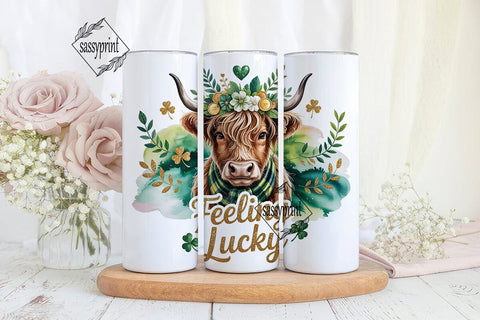 St. Patrick's Cow Tumbler Wrap Sublimation sassyprint 