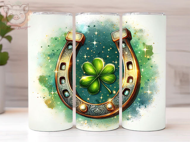 St. Patrick's Day 20 oz skinny tumbler png, St. Patrick's Day horseshoe PNG Downloads, Sublimation Design, Digital, Digital Download PNG Sublimation Lara' s Designs 