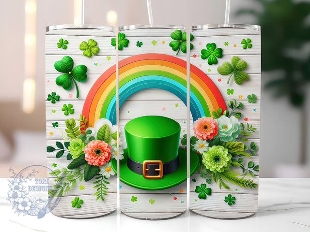 St Patrick's Day 20 oz Skinny Tumbler Sublimation Design, St Patrick's Tumbler Png, Straight & Tapered Tumbler Wrap, Instant Digital Download Sublimation ToriDesigns 