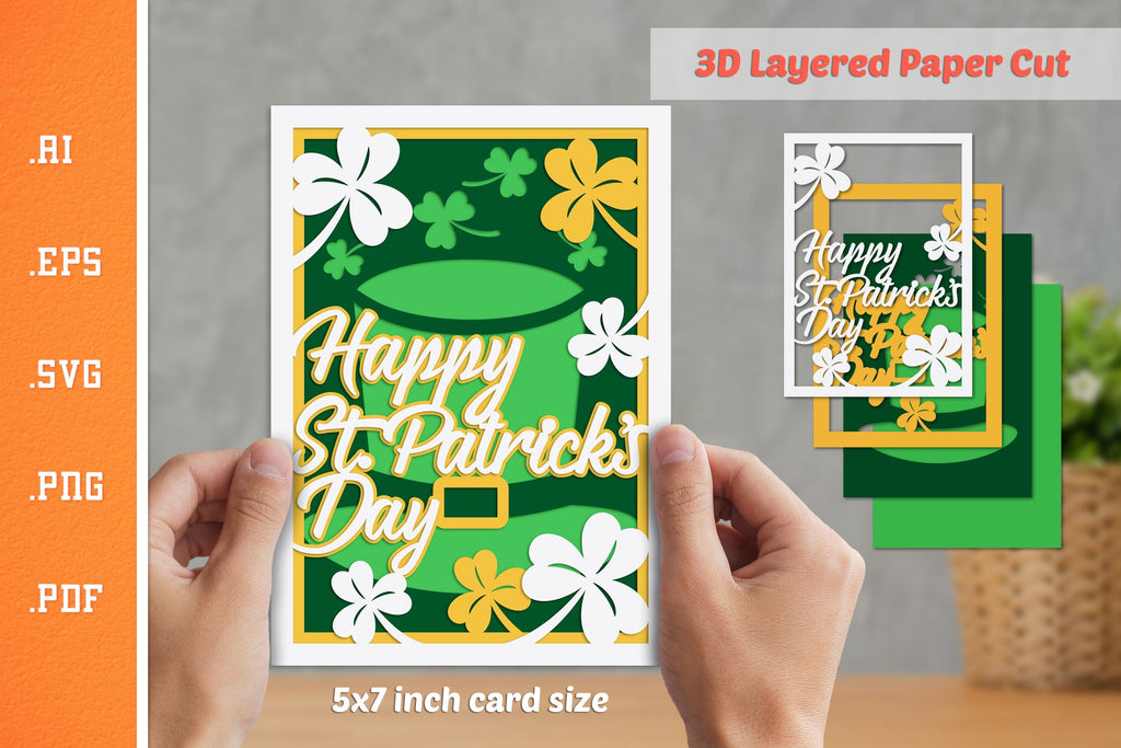 St Patricks Day - 3D Layered Paper Cut SVG - So Fontsy