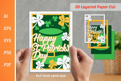 St Patricks Day - 3D Layered Paper Cut SVG SVG Slim Studio 