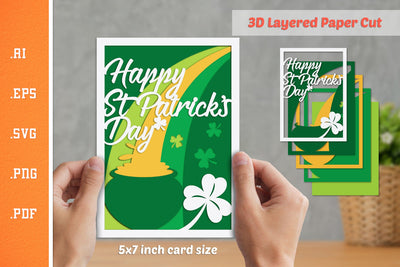 St Patricks Day - 3D Layered Paper Cut SVG SVG Slim Studio 