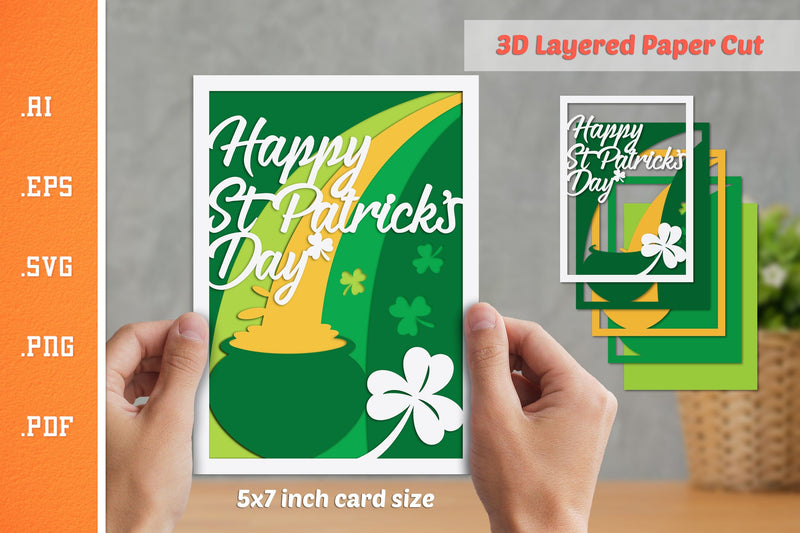 St Patricks Day - 3D Layered Paper Cut SVG SVG Slim Studio 