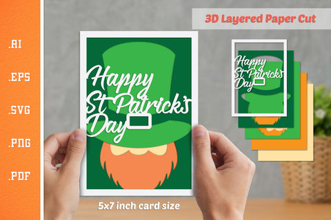 St Patricks Day - 3D Layered Paper Cut SVG SVG Slim Studio 