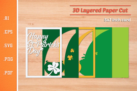 St Patricks Day - 3D Layered Paper Cut SVG SVG Slim Studio 