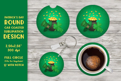 St. Patrick’s Day car coaster sublimation Round coaster Sublimation LaBelezoka 