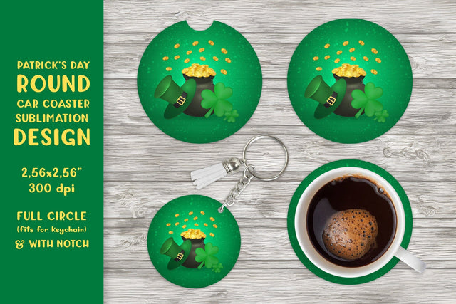 St. Patrick’s Day car coaster sublimation Round coaster Sublimation LaBelezoka 