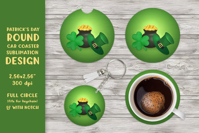 St. Patrick’s Day car coaster sublimation Round coaster Sublimation LaBelezoka 