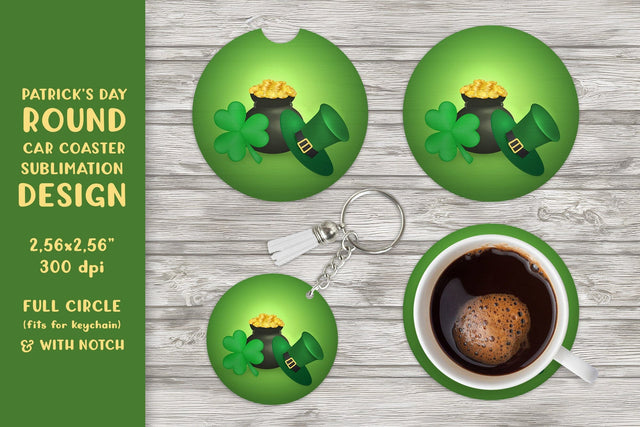 St. Patrick’s Day car coaster sublimation Round coaster Sublimation LaBelezoka 