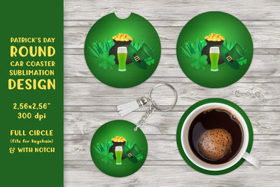 St. Patrick’s Day car coaster sublimation Round coaster Sublimation LaBelezoka 