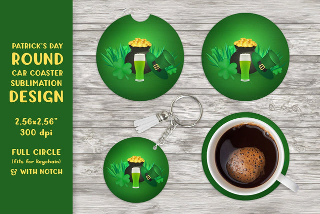 St. Patrick’s Day car coaster sublimation Round coaster Sublimation LaBelezoka 