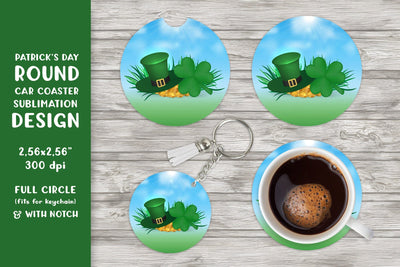 St Patrick’s Day car coaster sublimation. Round coaster Sublimation LaBelezoka 
