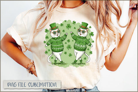 St. Patricks Day Cats PNG Lucky Cats Sublimation Sublimation Shetara Begum 