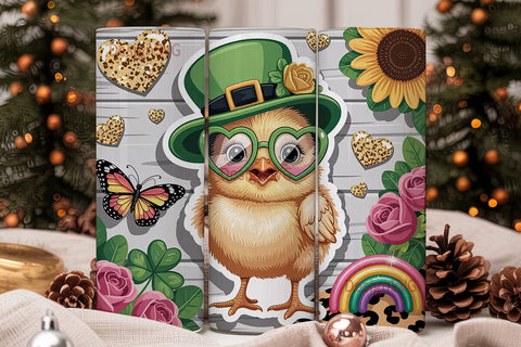 St. Patrick's Day Chick 20oz Tumbler Sublimation DesignSVG 