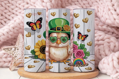 St. Patrick's Day Chick 20oz Tumbler Sublimation DesignSVG 