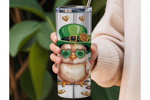 St. Patrick's Day Chick 20oz Tumbler Sublimation DesignSVG 