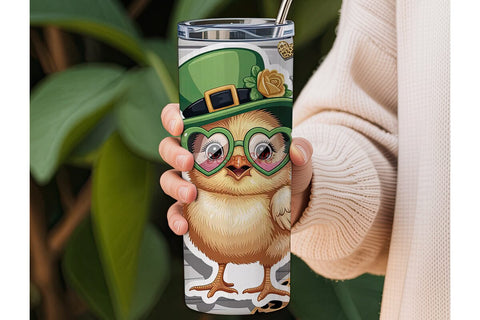 St. Patrick's Day Chick 20oz Tumbler Sublimation DesignSVG 