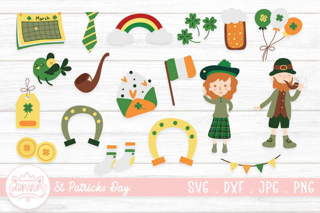 St Patrick's Day Clipart Bundle | Saint Patricks Day Sticker SVG dapiyupi store 