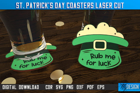 St. Patrick's Day Coasters Bundle | Table Cup Coasters | St Patrick's Day Symbols | CNC Files SVG Fly Design 