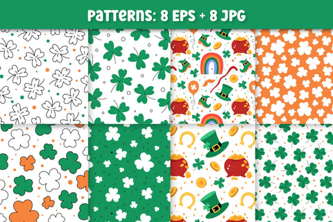St. Patrick’s Day Collection | PNG Clipart | Vector Patterns | Patricks Day Cute Illustrations | Irish Holiday Symbols Digital Pattern AnnaViolet_store 