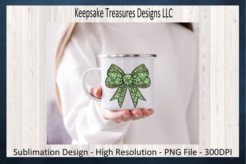 St. Patrick's Day Coquette Bow Set, Sublimation Shamrock Bow PNG, Happy St. Patrick's Day, Digital Download Sublimation Keepsake Treasures Designs LLC. 