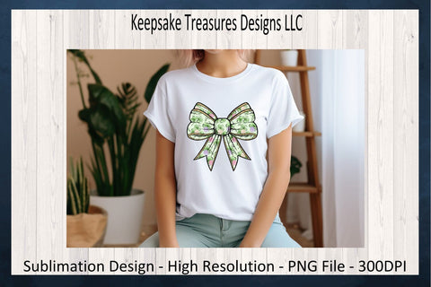 St. Patrick's Day Coquette Bow Set, Sublimation Shamrock Bow PNG, Happy St. Patrick's Day, Digital Download Sublimation Keepsake Treasures Designs LLC. 