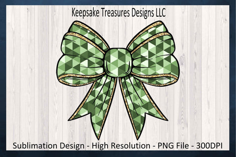 St. Patrick's Day Coquette Bow Set, Sublimation Shamrock Bow PNG, Happy St. Patrick's Day, Digital Download Sublimation Keepsake Treasures Designs LLC. 