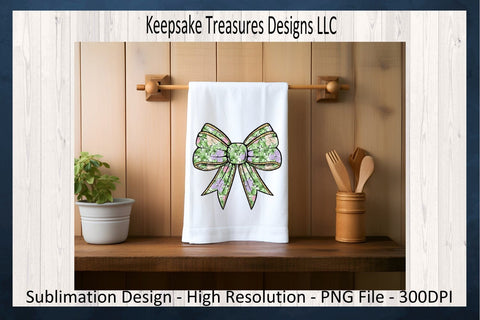St. Patrick's Day Coquette Bow Set, Sublimation Shamrock Bow PNG, Happy St. Patrick's Day, Digital Download Sublimation Keepsake Treasures Designs LLC. 