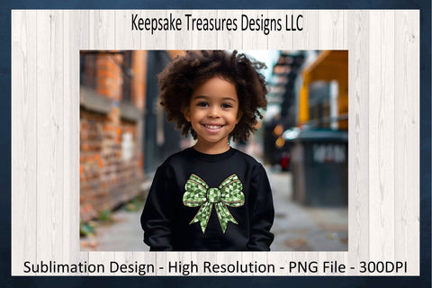 St. Patrick's Day Coquette Bow Set, Sublimation Shamrock Bow PNG, Happy St. Patrick's Day, Digital Download Sublimation Keepsake Treasures Designs LLC. 