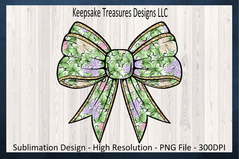 St. Patrick's Day Coquette Bow Set, Sublimation Shamrock Bow PNG, Happy St. Patrick's Day, Digital Download Sublimation Keepsake Treasures Designs LLC. 