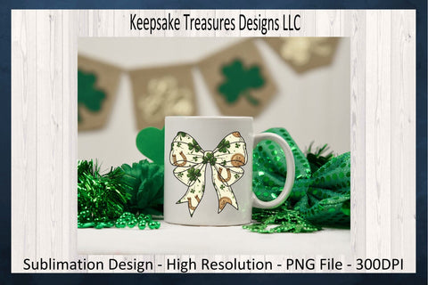 St. Patrick's Day Coquette Bow Set, Sublimation Shamrock Bow PNG, Multi-use Designs, Digital Download Sublimation Keepsake Treasures Designs LLC. 