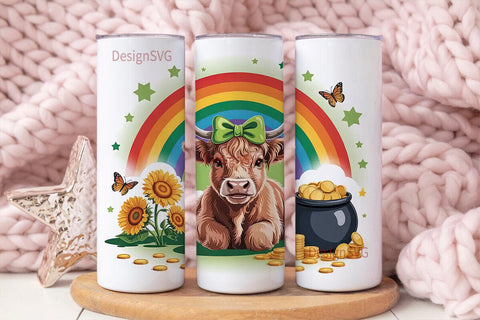 St. Patrick's Day Cow 20oz Tumbler Wrap Sublimation DesignSVG 