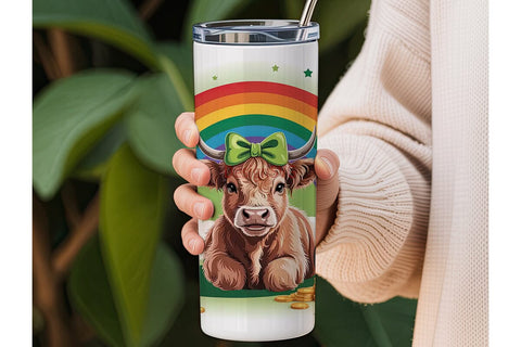 St. Patrick's Day Cow 20oz Tumbler Wrap Sublimation DesignSVG 