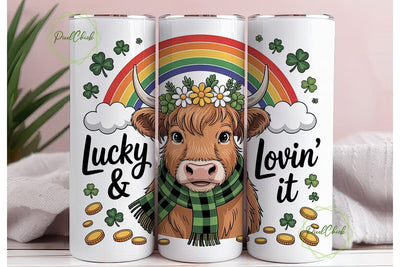 St. Patrick's Day Cow 20oz Tumbler Wrap Sublimation PixelChick 