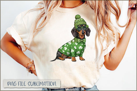 St. Patricks Day Dachshund Dog PNG Sublimation Shetara Begum 