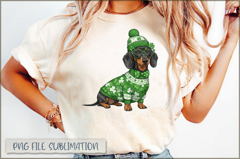 St. Patricks Day Dachshund Dog PNG Sublimation Shetara Begum 