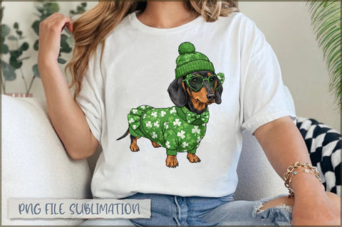 St. Patricks Day Dachshund Dog PNG Sublimation Shetara Begum 