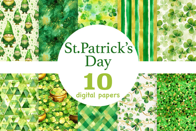 St. Patricks Day Digital Paper | Irish Digital Pattern Digital Pattern GlamArtZhanna 