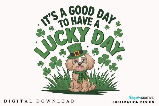 St. Patrick's Day Dog Sublimation Design Sublimation Regulrcrative 
