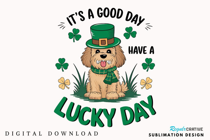 St. Patrick's Day Dog Sublimation Design Sublimation Regulrcrative 