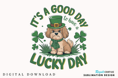 St. Patrick's Day Dog Sublimation Design Sublimation Regulrcrative 