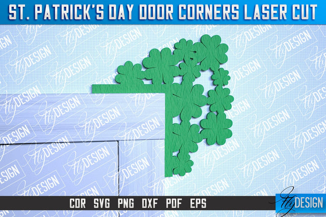 St. Patrick's Day Door Corners| Door Corners Design | CNC File SVG Fly Design 
