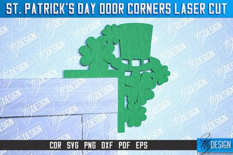 St. Patrick's Day Door Corners| Door Corners Design | CNC File SVG Fly Design 