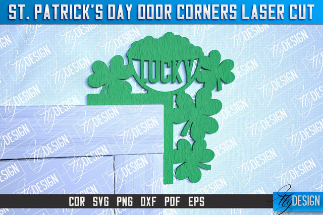St. Patrick's Day Door Corners| Door Corners Design | CNC File SVG Fly Design 