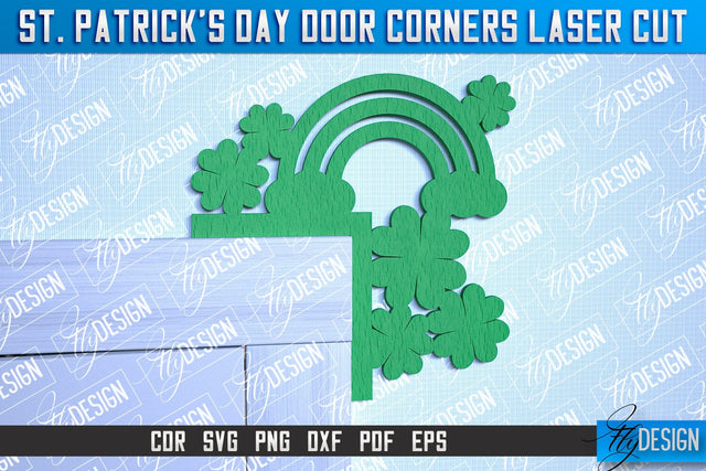 St. Patrick's Day Door Corners| Door Corners Design | CNC File SVG Fly Design 