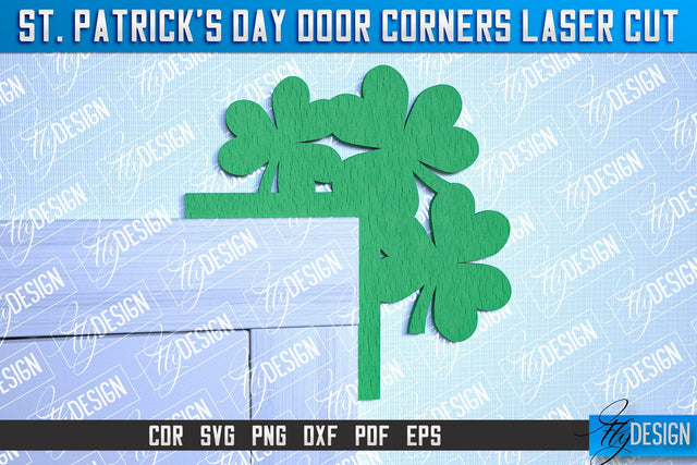 St. Patrick's Day Door Corners| Door Corners Design | CNC File SVG Fly Design 