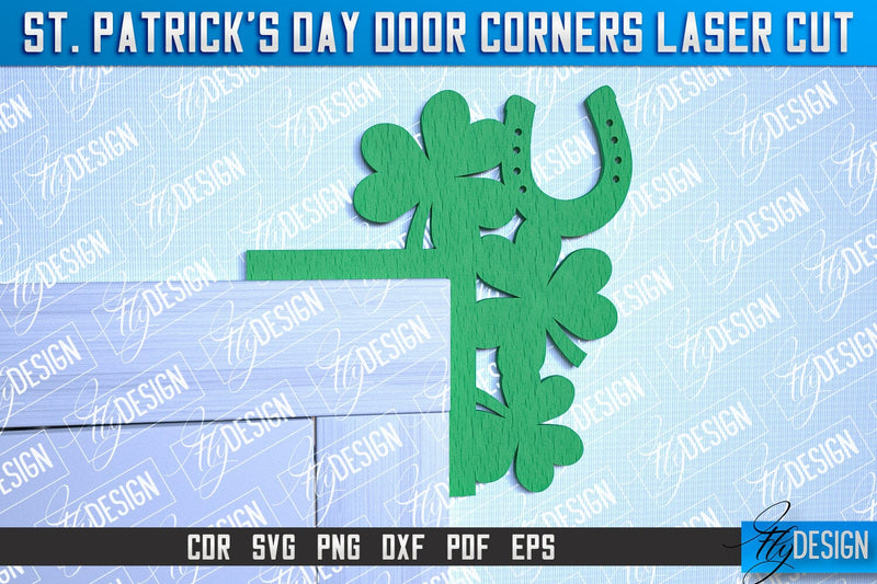 St. Patrick's Day Door Corners| Door Corners Design | CNC File SVG Fly Design 