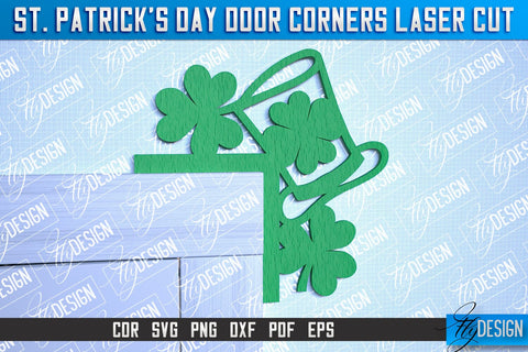 St. Patrick's Day Door Corners| Door Corners Design | CNC File SVG Fly Design 