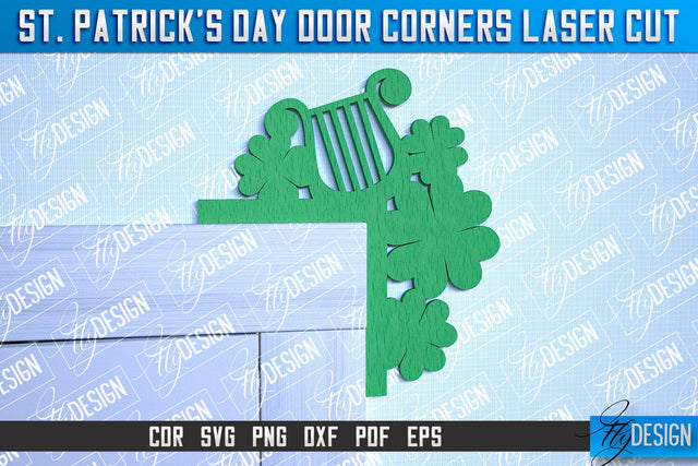 St. Patrick's Day Door Corners| Door Corners Design | CNC File SVG Fly Design 
